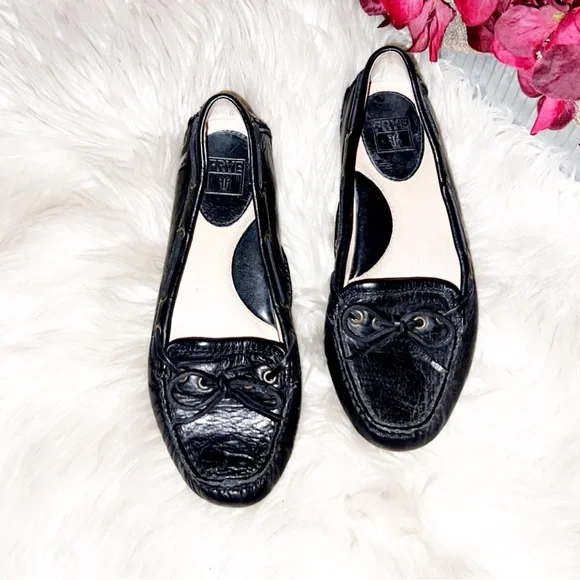 FRYE Reagan Campus Driver in Black Leather